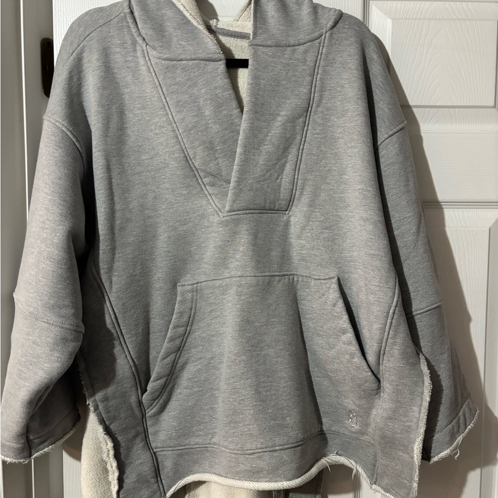 Gray Hooded Sweatshirt with Front Pocket